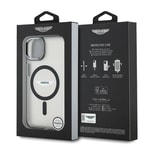 Apple iPhone 14 Kılıf Aston Martin Orjinal Lisanslı M-safe Şarj Özellikli IML Baskı Logolu Metal Düğmeli Kapak