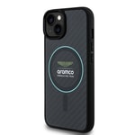 Apple iPhone 14 Kılıf Aston Martin Orjinal Lisanslı M-safe Şarj Özellikli Renkli Halka ve Karbon Fiber Tasarımlı Kapak