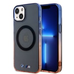 Apple iPhone 14 Kılıf BMW M-safe Şarj Özellikli Transparan Renk Geçişli Dizayn Kapak