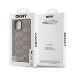 Apple iPhone 14 Kılıf DKNY Orjinal Lisanslı M-safe Şarj Özellikli 3D Yazılı Grid Pattern Kapak