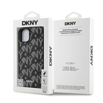 Apple iPhone 14 Kılıf DKNY Orjinal Lisanslı M-safe Şarj Özellikli 3D Yazılı Grid Pattern Kapak