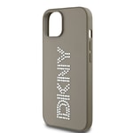 Apple iPhone 14 Kılıf DKNY Orjinal Lisanslı Taşlı DKNY Yazılı Metalik Rhinestones PU Deri Kapak