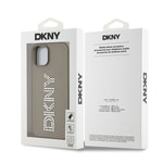 Apple iPhone 14 Kılıf DKNY Orjinal Lisanslı Taşlı DKNY Yazılı Metalik Rhinestones PU Deri Kapak