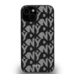Apple iPhone 14 Kılıf DKNY Orjinal Lisanslı M-safe Şarj Özellikli 3D Yazılı Grid Pattern Kapak