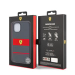 Apple iPhone 14 Kılıf Ferrari Orjinal Lisanslı M-safe Şarj Özellikli Yatay Çizgili Dizayn Kapak