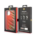 Apple iPhone 14 Kılıf Ferrari Orjinal Lisanslı Baskı Logolu Çimen Desenli Kapak