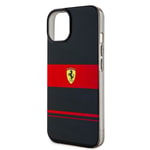 Apple iPhone 14 Kılıf Ferrari Orjinal Lisanslı M-safe Şarj Özellikli Yatay Çizgili Dizayn Kapak