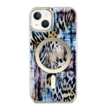 Apple iPhone 14 Kılıf GUESS M-safe Şarj Özellikli Leopar Desenli Kapak