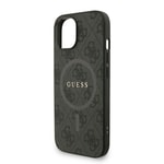 Apple iPhone 14 Kılıf Guess Orjinal Lisanslı M-safe Şarj Özellikli PU Deri Bilek Askı İpli Yazı Logolu Kapak