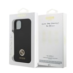 Apple iPhone 14 Kılıf Guess Orjinal Lisanslı Yazı ve Taşlı 4G Logolu Silikon Kapak