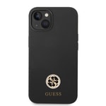 Apple iPhone 14 Kılıf Guess Orjinal Lisanslı Yazı ve Taşlı 4G Logolu Silikon Kapak