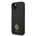 Apple iPhone 14 Kılıf Guess Orjinal Lisanslı Yazı ve Taşlı 4G Logolu Silikon Kapak