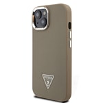 Apple iPhone 14 Kılıf Guess Orjinal Lisanslı M-safe Şarj Özellikli Grained Triangle Kapak