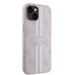 Apple iPhone 14 Kılıf Guess Orjinal Lisanslı M-safe Şarj Özellikli 4G Şerit Tasarımlı Printed Kapak