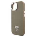 Apple iPhone 14 Kılıf Guess Orjinal Lisanslı M-safe Şarj Özellikli Grained Triangle Kapak