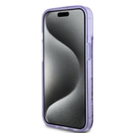 Apple iPhone 14 Kılıf Guess Orjinal Lisanslı Transparan Sıvılı Simli Altın Çizgili Kapak