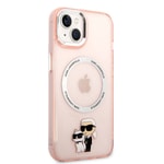 Apple iPhone 14 Kılıf Karl Lagerfeld M-safe Şarj Özellikli K&C Dizayn Kapak