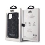 Apple iPhone 14 Kılıf Karl Lagerfeld Orjinal Lisanslı M-safe Şarj Özellikli KL Yazılı Hot Stamp Kapak
