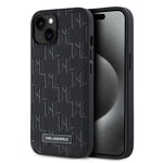 Apple iPhone 14 Kılıf Karl Lagerfeld Orjinal Lisanslı M-safe Şarj Özellikli KL Yazılı Hot Stamp Kapak