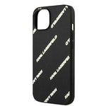 Apple iPhone 14 Kılıf Karl Lagerfeld PU Suni Deri Logolu Dizayn Kapak