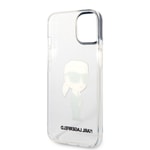 Apple iPhone 14 Kılıf Karl Lagerfeld Transparan İkonik Karl Dizayn Kapak