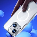 Apple iPhone 14 Kılıf M-safe Şarj Özellikli Cam Yüzey Benks Electroplated Kapak