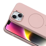 Apple iPhone 14 Kılıf M-Safe Şarj Özellikli Metal Kamera Çerçeveli Zore Edi Silikon Kapak