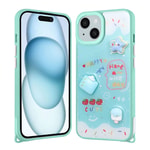 Apple iPhone 14 Kılıf Parlayan Simli Kabartma Figürlü Zore Cevze Kapak