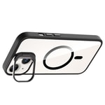 Apple iPhone 14 Kılıf Standlı ve Kamera Lens Hediyeli M-Safe Şarj Özellikli Zore Etro Kapak