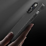 Apple iPhone 14 Kılıf ​​​​​Wiwu Karbon Fiber Görünümlü M-safe Wireless Şarj Özellikli Kabon Kapak