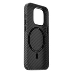 Apple iPhone 14 Kılıf ​​​​​Wiwu Karbon Fiber Görünümlü M-safe Wireless Şarj Özellikli Kabon Kapak