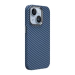 Apple iPhone 14 Kılıf ​​​​​Wiwu Karbon Fiber Görünümlü M-safe Wireless Şarj Özellikli Kabon Kapak
