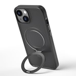 Apple iPhone 14 Kılıf Wiwu ZMM-010 M-safe Şarj Özellikli Parmak İzi Bırakmayan Mat Transparan Standlı Kapak