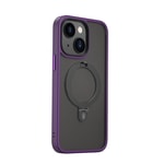 Apple iPhone 14 Kılıf Wiwu ZMM-010 M-safe Şarj Özellikli Parmak İzi Bırakmayan Mat Transparan Standlı Kapak