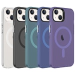 Apple iPhone 14 Kılıf Zore M-safe Şarj Özellikli Buzlu Transparan C-Pro Sert Kapak