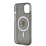 Apple iPhone 14 Plus Kılıf Ferrari M-safe Şarj Özellikli Yarı Transparan Dizayn Kapak