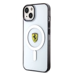 Apple iPhone 14 Plus Kılıf Ferrari M-safe Şarj Özellikli Transparan Dizayn Kapak