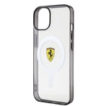 Apple iPhone 14 Plus Kılıf Ferrari M-safe Şarj Özellikli Transparan Dizayn Kapak