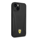 Apple iPhone 14 Plus Kılıf Ferrari Orjinal Lisanslı M-safe Şarj Özellikli Deri Kenarları Damgalı Dizayn Kapak