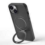 Apple iPhone 14 Plus Kılıf Wiwu ZMM-010 M-safe Şarj Özellikli Parmak İzi Bırakmayan Mat Transparan Standlı Kapak