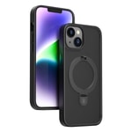 Apple iPhone 14 Plus Kılıf Wiwu ZMM-010 M-safe Şarj Özellikli Parmak İzi Bırakmayan Mat Transparan Standlı Kapak