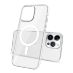 Apple iPhone 14 Pro Kamera Korumalı M-Safe Şarj Özellikli Şeffaf Zore London Sert PC Kapak