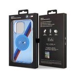 Apple iPhone 14 Pro Kılıf BMW M-safe Şarj Özellikli Transparan Tricolor Stripes Orjinal Lisanslı Kapak