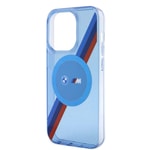 Apple iPhone 14 Pro Kılıf BMW M-safe Şarj Özellikli Transparan Tricolor Stripes Orjinal Lisanslı Kapak