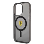 Apple iPhone 14 Pro Kılıf Ferrari M-safe Şarj Özellikli Yarı Transparan Dizayn Kapak