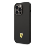 Apple iPhone 14 Pro Kılıf Ferrari M-safe Şarj Özellikli Silikon Metal Logo Dizayn Kapak