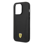 Apple iPhone 14 Pro Kılıf Ferrari M-safe Şarj Özellikli Deri Kenarları Damgalı Dizayn Kapak