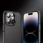 Apple iPhone 14 Pro Kılıf Karbon Fiber Görünümlü Wlons Marin Kapak