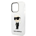 Apple iPhone 14 Pro Kılıf Karl Lagerfeld Transparan İkonik Karl Dizayn Kapak