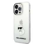 Apple iPhone 14 Pro Kılıf Karl Lagerfeld Transparan Choupette Dizayn Kapak